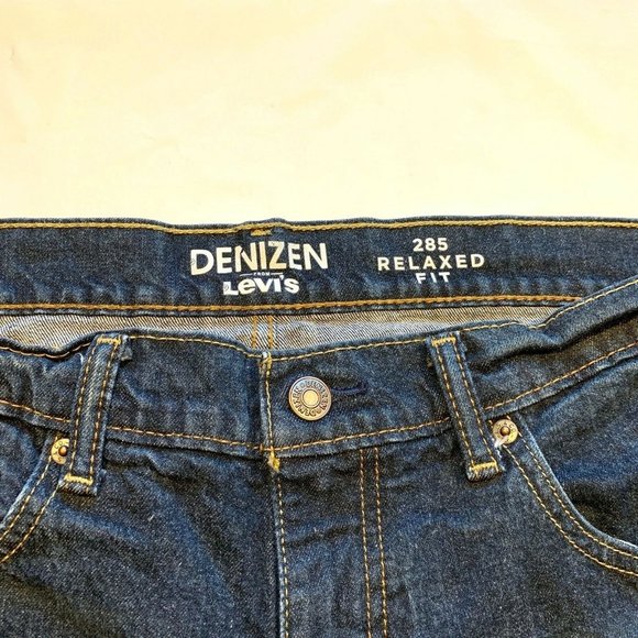 Levi's Denizen 285 Jeans Mens 34x34‎ Relaxed Fit Stretch Faded Dark Blue Denim - Picture 5 of 12
